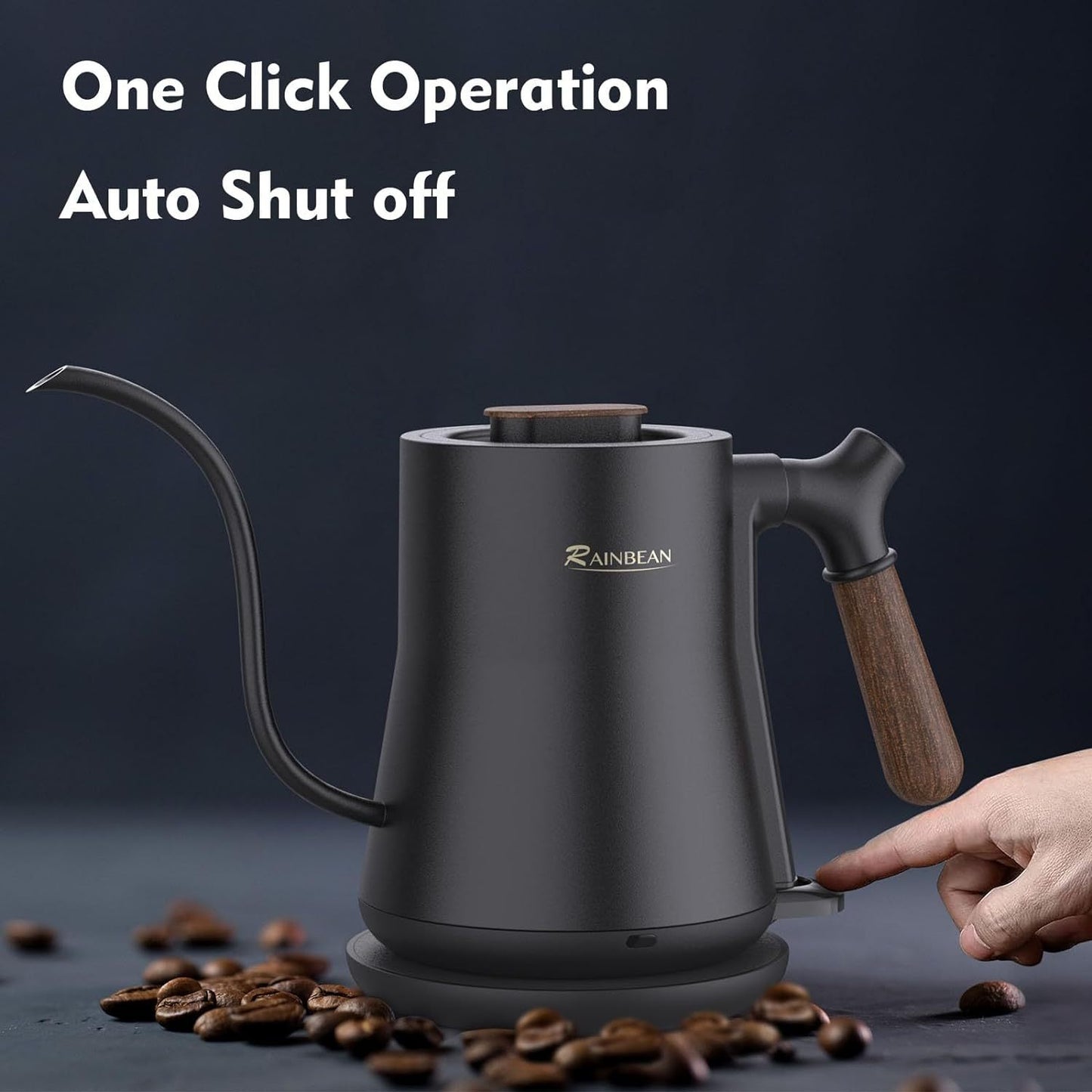 Gooseneck Electric Kettle – Stainless Steel Pour Over Coffee & Tea Kettle with Rapid Heating, Leak-Proof Design & Auto Shut-Off for Perfect Brew