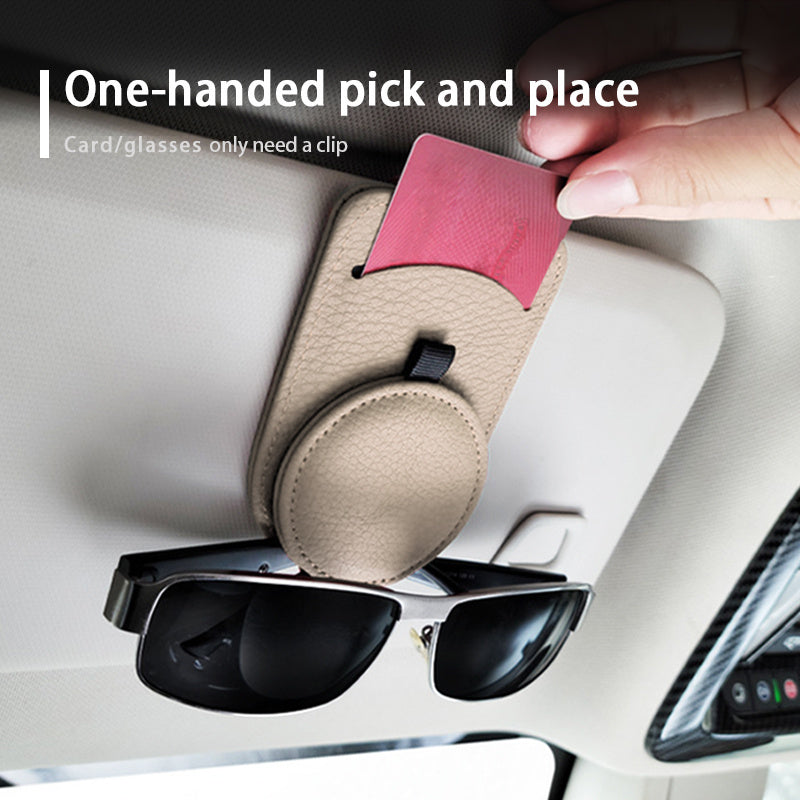 Car Glasses Holder Universal Sun Visor Eyeglasses Clip Sunglasses Case Card Holder Auto Interior Accessories